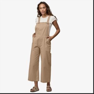 Patagonia Stand Up Cropped Overalls Organic Cotton Brown Orange Small XS Sz 0